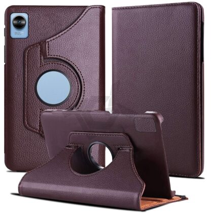 TGK 360 Degree Rotating Leather Stand Case Cover for Realme Pad Mini 8.68 inch Tablet (Brown)