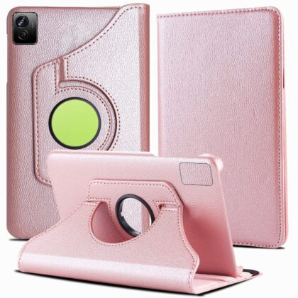 TGK 360 Degree Rotating Leather Smart Rotary Swivel Stand Case Cover for Realme Pad X 11 inch Tab (Rose Gold)