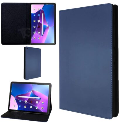 TGK Leather Soft TPU Back Flip Stand Case Cover for Lenovo Tab M10 FHD Plus (3rd Gen) 10.6 inch Tablet TB125FU / TB128XU with Precise Cutouts (Blue)