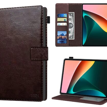 TGK Multi Protective Wallet Leather Flip Stand Case Cover for Xiaomi Mi Pad 5 11″ Tablet, Dark Brown