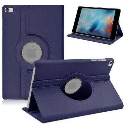 TGK 360 Degree Rotating Leather Case Cover for iPad Mini 4 Cover 7.9 inch 2015 [Mini 4th Gen] Dark Blue
