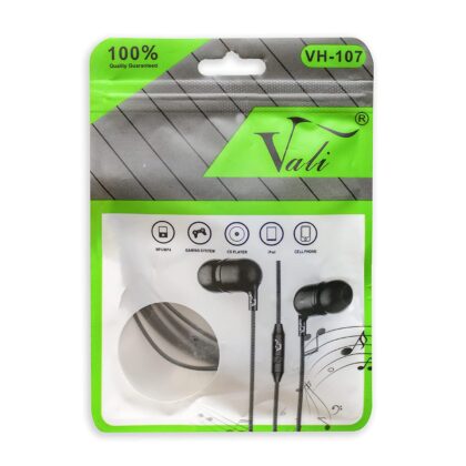 Vali VH107 Ergonomically Designed in-Ear Wired Earphones with Mic (Multicolor)