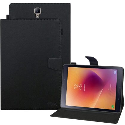 TGK Leather Flip Stand Cover with TPU Back Case for Samsung Galaxy Tab A 8 inch Cover Model SM-T380 / SM-T385 (2017 Release Tablet) Black