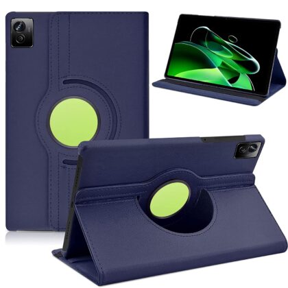 TGK 360 Degree Rotating Leather Smart Rotary Swivel Stand Case Cover for Realme Pad X 11 inch Tab (Dark Blue)