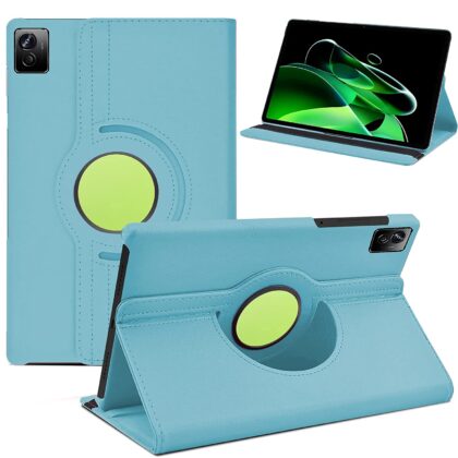 TGK 360 Degree Rotating Leather Smart Rotary Swivel Stand Case Cover for Realme Pad X 11 inch Tab (Sky Blue)