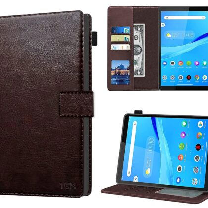 TGK Multi Protective Wallet Leather Flip Stand Case Cover for Lenovo Tab M8 FHD 2nd Gen 8 inch TB-8705F/N/X, Chocolate Brown