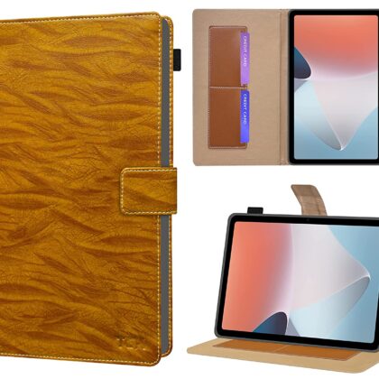 TGK Pattern Protective Leather Case with Viewing Stand and Card Slots Flip Case Cover for Oppo Pad Air 10.36 inch Tab with Stylus Pen Holder (Brown)