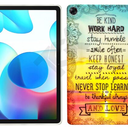 TGK Printed Classic Design Back Case Cover for Realme Pad 10.4 inch (Work Hard Pattern)