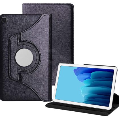 TGK 360 Degree Rotating Leather Stand Case Cover for Samsung Galaxy Tab A7 10.4 inch Cover [SM-T500/T505/T507] 2020 (Black)