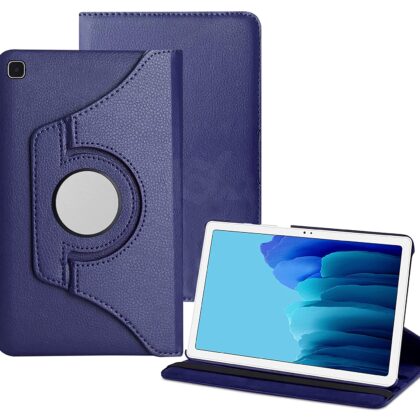 TGK 360 Degree Rotating Leather Stand Case Cover for Samsung Galaxy Tab A7 10.4 inch Cover [SM-T500/T505/T507] 2020 (Dark Blue)
