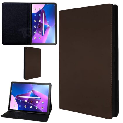 TGK Leather Soft TPU Back Flip Stand Case Cover for Lenovo Tab M10 FHD Plus (3rd Gen) 10.6 inch Tablet TB125FU / TB128XU with Precise Cutouts (Brown)