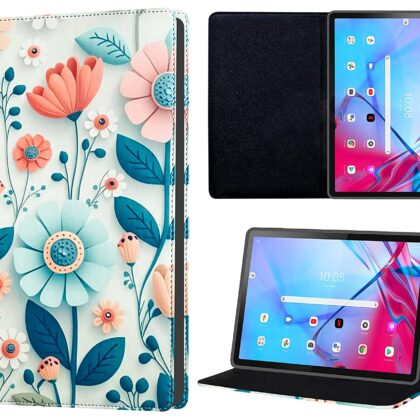 TGK Printed Classic Design Leather Stand Flip Case Cover for Lenovo Tab P11 5G FHD 11 inch (27.94 cm) Tablet (Flower Design)