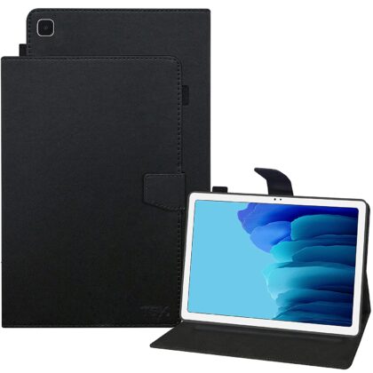 TGK Leather Flip Stand Case Cover for Samsung Galaxy Tab A7 10.4 inch 2020 Tablet SM-T500 SM-T505 SM-T507 with Stylus Holder, Black