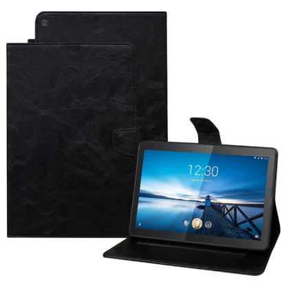 TGK Multipurpose Smart Stand Leather Flip Cover with Silicone Back Case for Lenovo Tab M10 FHD REL Cover Model TB-X605FC / TB-X605LC 20.65 cm (10.1 Inch) with Stylus Pen Holder – Black