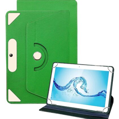 TGK Universal 360 Degree Rotating Leather Rotary Swivel Stand Case Cover for Acer One 10 T8-129L Tablet 10.1 Inch (Green)
