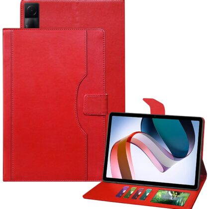 TGK Multi-Angle with Viewing Stand Leather Flip Case Cover for Redmi Pad 10.61 inch Tablet (Red)
