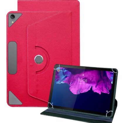 TGK Universal 360 Degree Rotating Leather Rotary Swivel Stand Case for Lenovo Tab P11 Cover 11 inch Tablet (Pink)