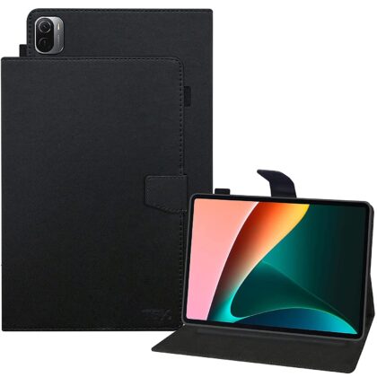 TGK Leather Flip Stand Case Cover for Xiaomi Mi Pad 5 11″ Tablet with Stylus Holder, Black