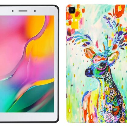 TGK Printed Classic Design Soft Silicon Back Cover for Samsung Galaxy Tab A 8 inch Cover Model SM-T290, SM-T295, SM-T297 (2019 Released) (Deer Painting)