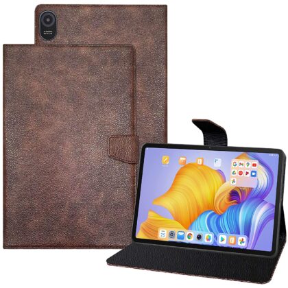 TGK Executive Adjustable Stand Leather Flip Case Cover for Honor Pad 8 12 inch Tablet Model Number HEY-W09 (Brown)