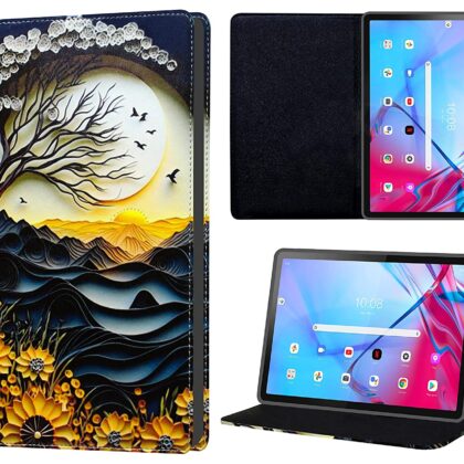 TGK Printed Classic Design Leather Stand Flip Case Cover for Lenovo Tab P11 5G FHD 11 inch (27.94 cm) Tablet (Sunset Art)
