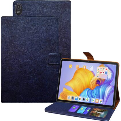 TGK Texture Leather with Card Slots Wallet Back Flip Stand Case Cover for Honor Pad 8 12 inch Tablet Model Number HEY-W09 (Blue)