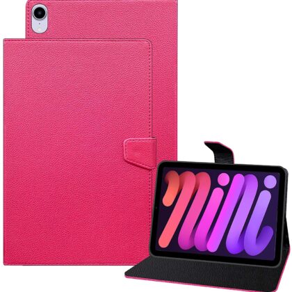TGK Executive Adjustable Stand Leather Flip Case Cover for iPad Mini 6 (8.3 inch, 6th Gen) Pink