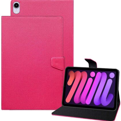 TGK Executive Adjustable Stand Leather Flip Case Cover for iPad Mini 6 (8.3 inch, 6th Gen) Pink