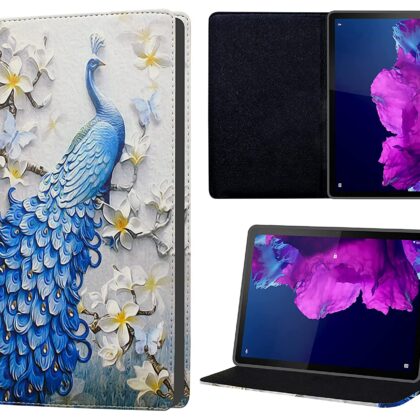 TGK Printed Classic Design Leather Stand Flip Case Cover for Lenovo Tab P11/P11 Plus 11 inch TB-J606F/J606X (Peacock Pattern)