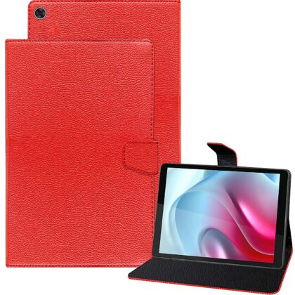 TGK Executive Adjustable Stand Leather Flip Case Cover for Motorola Tab G20 8 inch (Red)