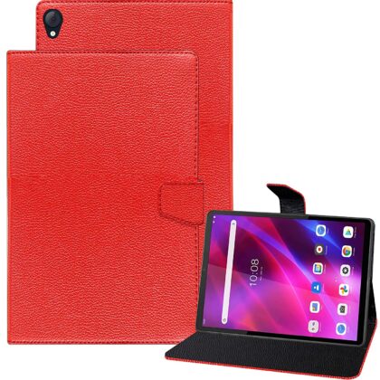 TGK Executive Adjustable Stand Leather Flip Case Cover for Lenovo Tab K10 FHD 10.3 inch (Red)