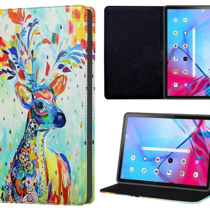 TGK Printed Classic Design Leather Stand Flip Case Cover for Lenovo Tab P11 5G FHD 11 inch (27.94 cm) Tablet (Deer Painting)