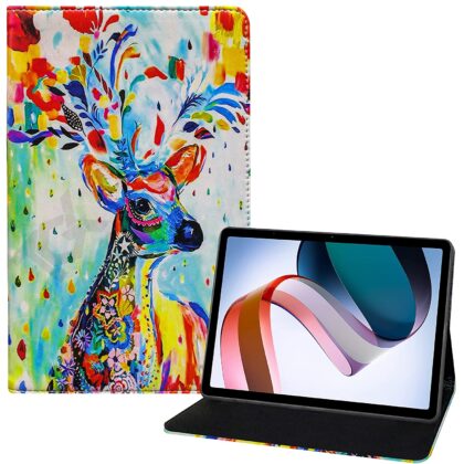 TGK Printed Classic Design with Viewing Stand Leather Flip Case Cover for Redmi Pad 10.61 inch Tablet with Precise Cutouts (Deer Painting)