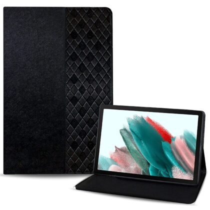 TGK Square Design Leather Stand Flip Case Cover for Samsung Galaxy Tab A8 10.5 Inch 2022 (SM-X200/SM-X205/SM-X207) Black