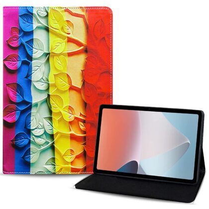 TGK Printed Classic Design with Viewing Stand Leather Flip Case Cover for Oppo Pad Air 10.36 inch Tablet with Precise Cutouts (Leaf Pattern)