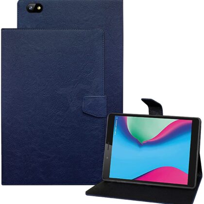 TGK Plain Design Leather Flip Stand Case Cover for Lava T81N Tablet (Blue)