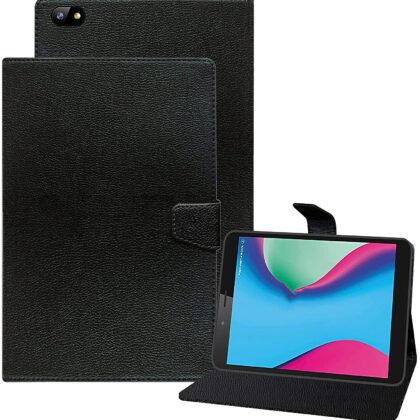TGK Executive Adjustable Stand Leather Flip Case Cover for Lava T81N Tablet (Black)