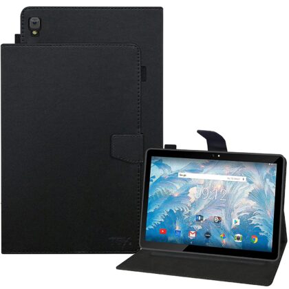 TGK Leather Flip Stand Case Cover for Acer One 10 T4-129L 10 inch Tablet with Stylus Holder, Black