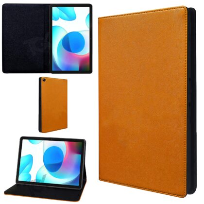 TGK Classy Design Leather Flip Case Cover for Realme Pad 10.4 inch (Orange)