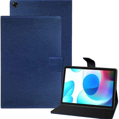 TGK Executive Adjustable Stand Leather Flip Case Cover for Realme Pad 10.4 inch – Dark Blue