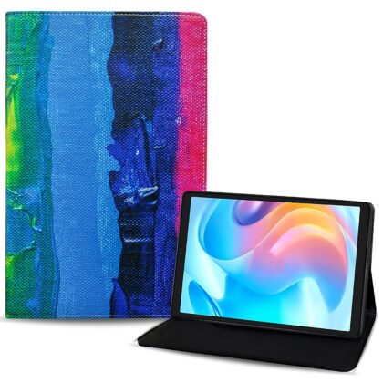 TGK Printed Classic Design Leather Folio Flip Case with Viewing Stand Protective Cover for Realme Pad Mini 3 / Realme Pad Mini 4 8.68 inch Tablet (Rainbow Pattern_2)