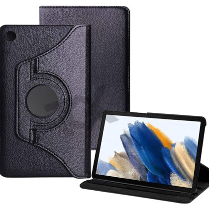 TGK 360 Degree Rotating Leather Smart Rotary Swivel Stand Case Cover for Samsung Galaxy Tab A8 10.5 Cover 2022 [Model: SM-X200 / SM-X205 / SM-X207] (Black)