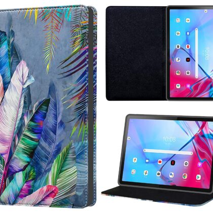 TGK Printed Classic Design Leather Stand Flip Case Cover for Lenovo Tab P11 5G FHD 11 inch (27.94 cm) Tablet (Colorful Feathers)