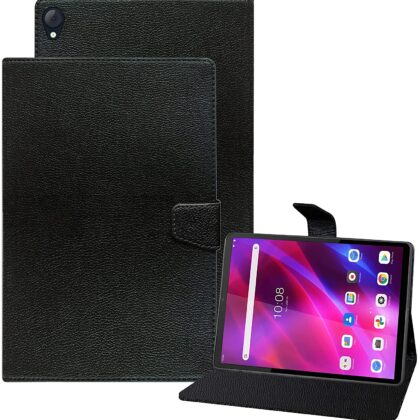 TGK Executive Adjustable Stand Leather Flip Case Cover for Lenovo Tab K10 FHD 10.3 inch (Black)