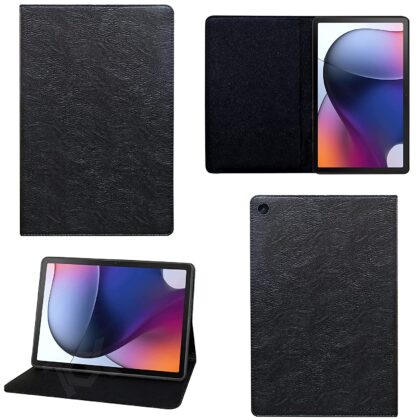 TGK Soft Touch Exterior Leather Flip Stand Case Cover for Motorola Moto Tab G62 10.6 inch Tablet (Black)