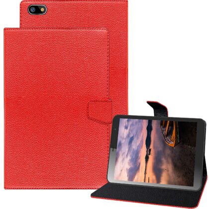 TGK Executive Adjustable Stand Leather Flip Case Cover for Acer One 8 T4-82L Tablet (Red)
