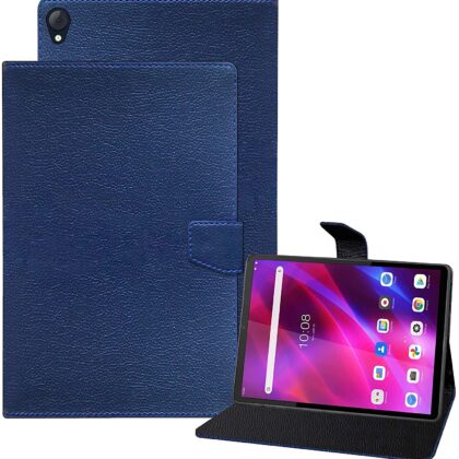 TGK Executive Adjustable Stand Leather Flip Case Cover for Lenovo Tab K10 FHD 10.3 inch (Dark Blue)