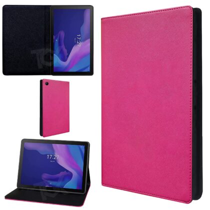 TGK Classy Design Leather TPU Back Flip Stand Case Cover for Alcatel 1T10 Smart (2nd Gen) Tablet 25.7 cms / 10.1 inch with Precise Cutouts (Pink)