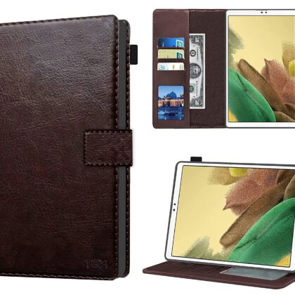 TGK Multi Protective Wallet Leather Flip Stand Case Cover for Samsung Galaxy Tab A7 Lite 8.7″ SM-T220/T225, Chocolate Brown