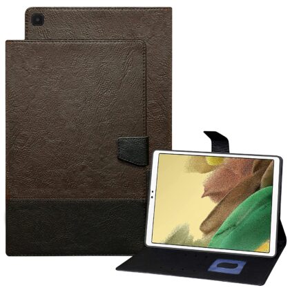TGK Dual Color Design Leather Flip Case Cover for Samsung Galaxy Tab A7 Lite 8.7 Inch SM-T220/T225 (Brown, Black)